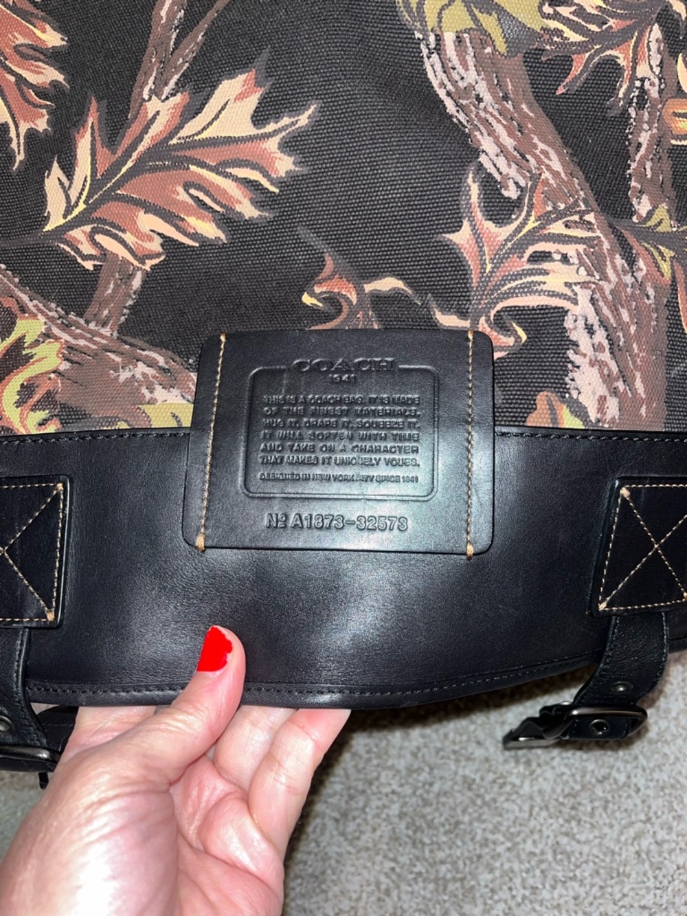 Coach 1941 Scout Backpack Oak Leaf Print On Cavas With Leather Detail - Picture 5 of 16